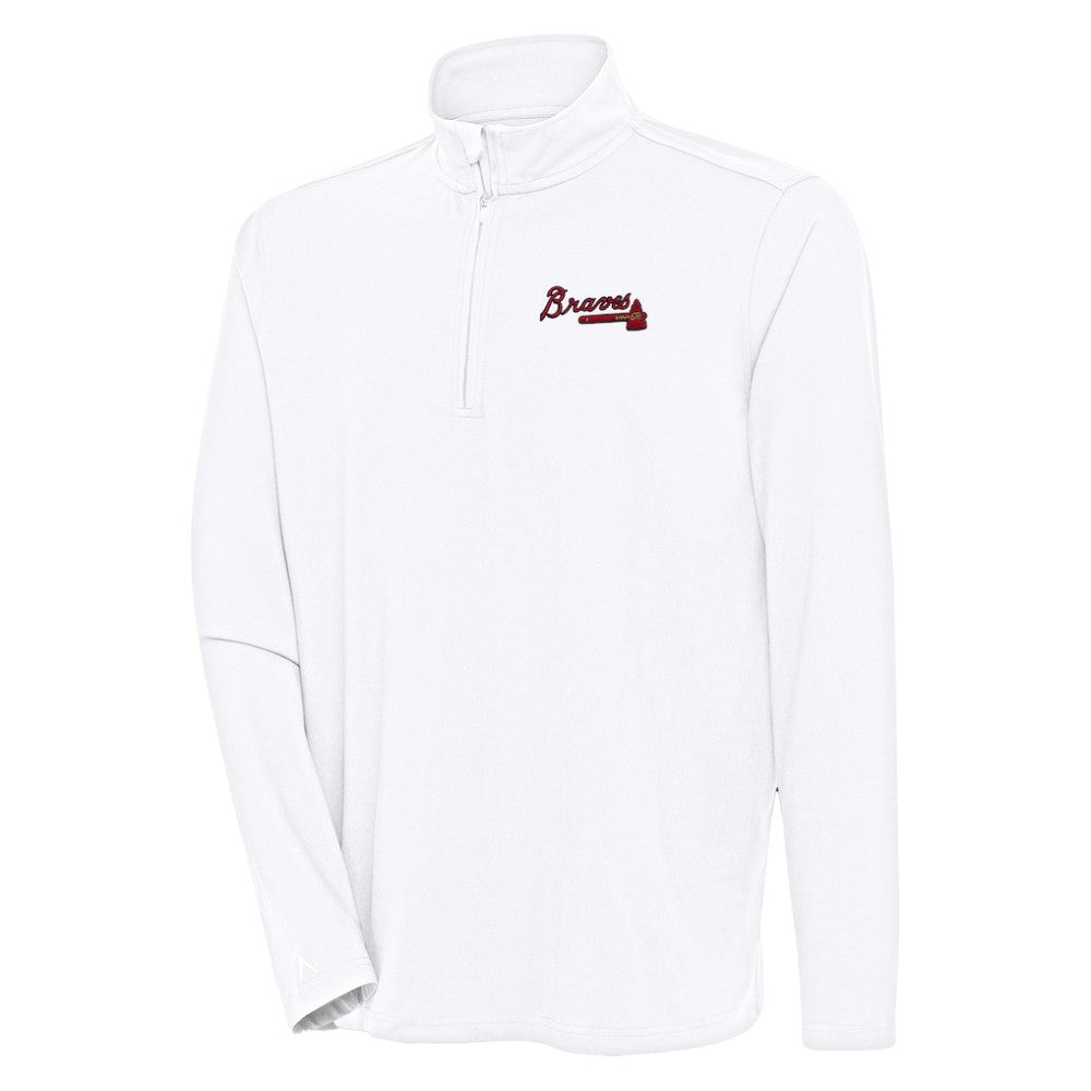 Atlanta Braves Antigua Hunk Quarter-Zip Pullover Top - MLB