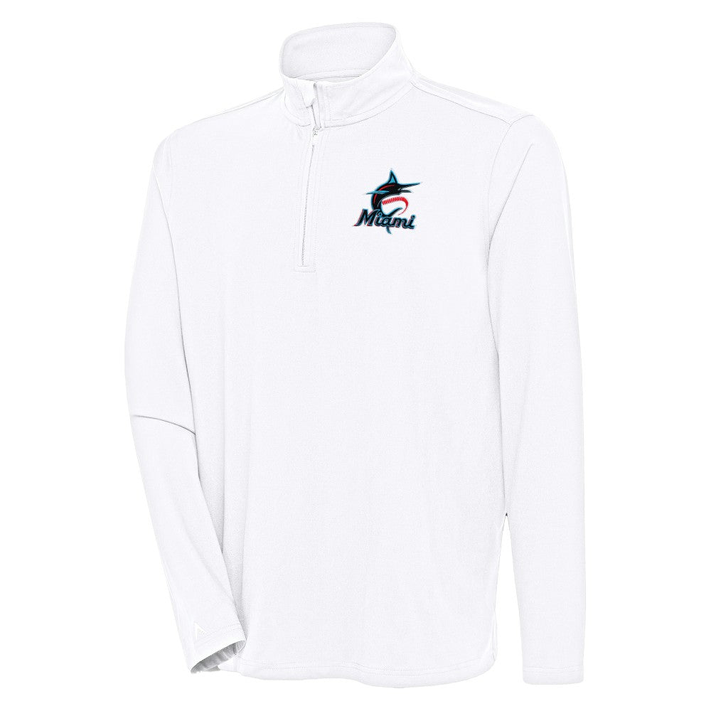 Miami Marlins Antigua Hunk Quarter-Zip Pullover Top - MLB
