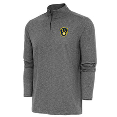 Milwaukee Brewers Antigua Hunk Quarter-Zip Pullover Top - MLB