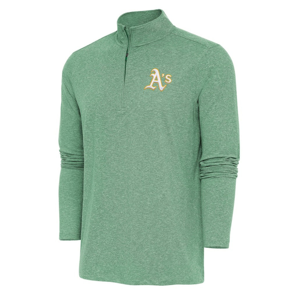 Athletics Antigua Hunk Quarter-Zip Pullover Top - MLB