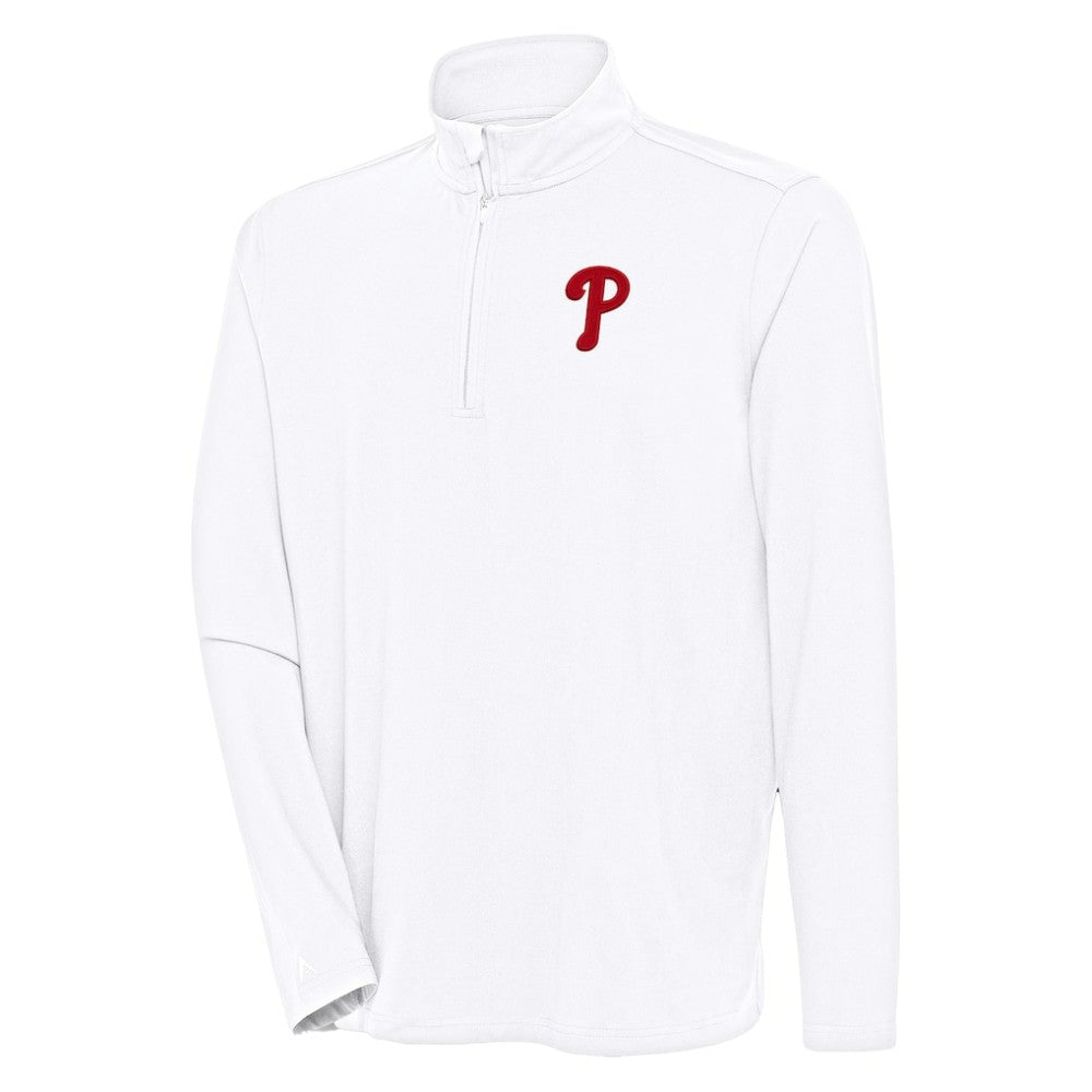 Philadelphia Phillies Antigua Hunk Quarter-Zip Pullover Top - MLB
