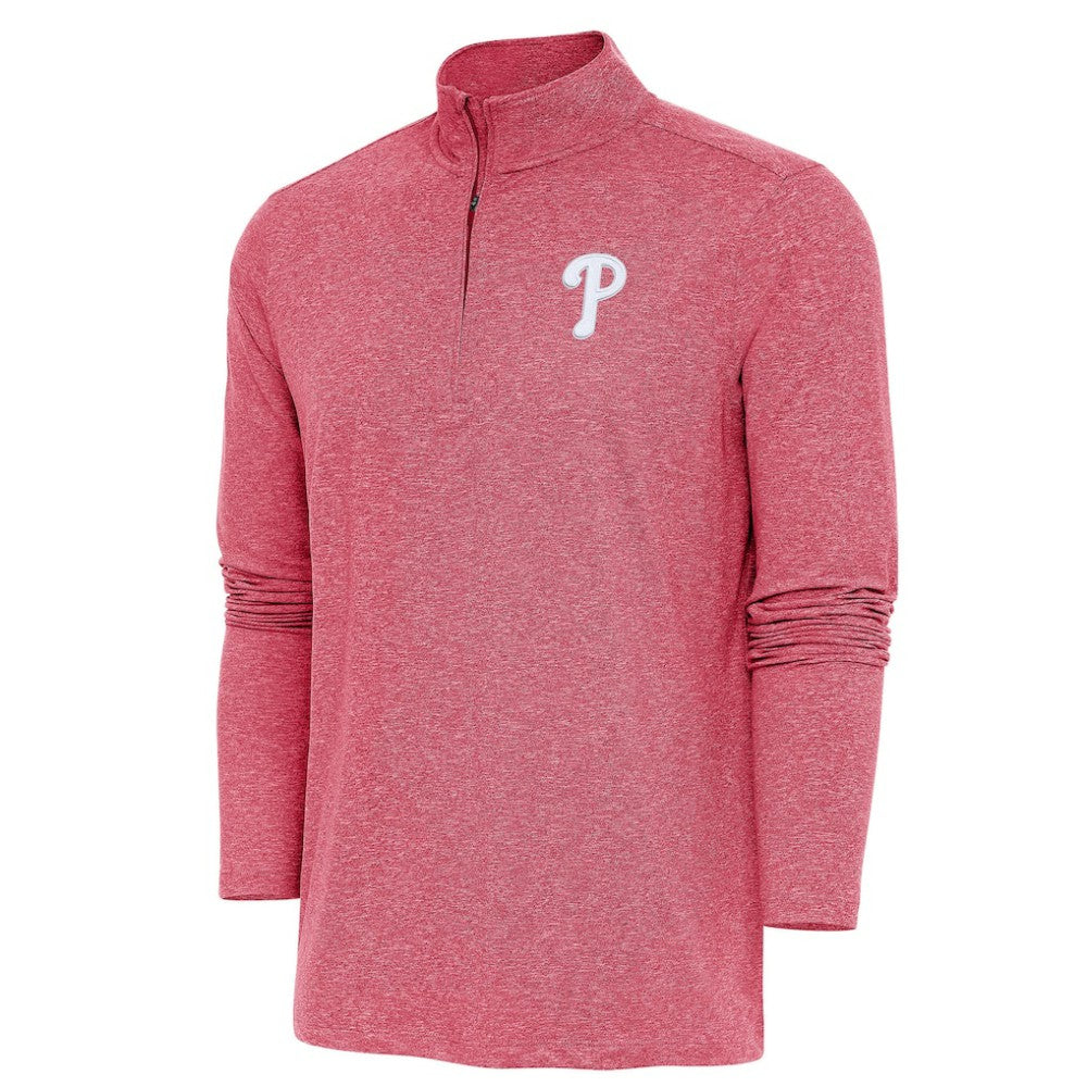 Philadelphia Phillies Antigua Hunk Quarter-Zip Pullover Top - MLB