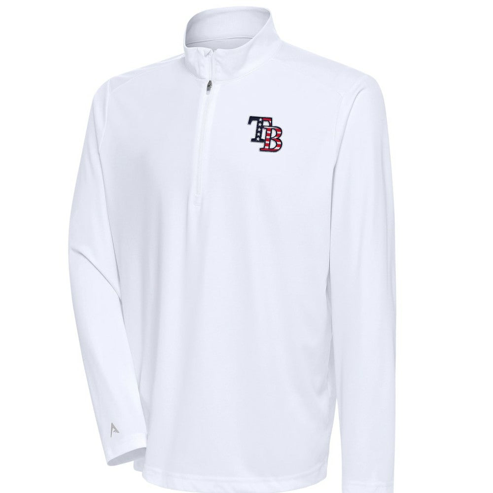 Tampa Bay Rays Antigua Patriotic Tribute Quarter-Zip Pullover Top - MLB