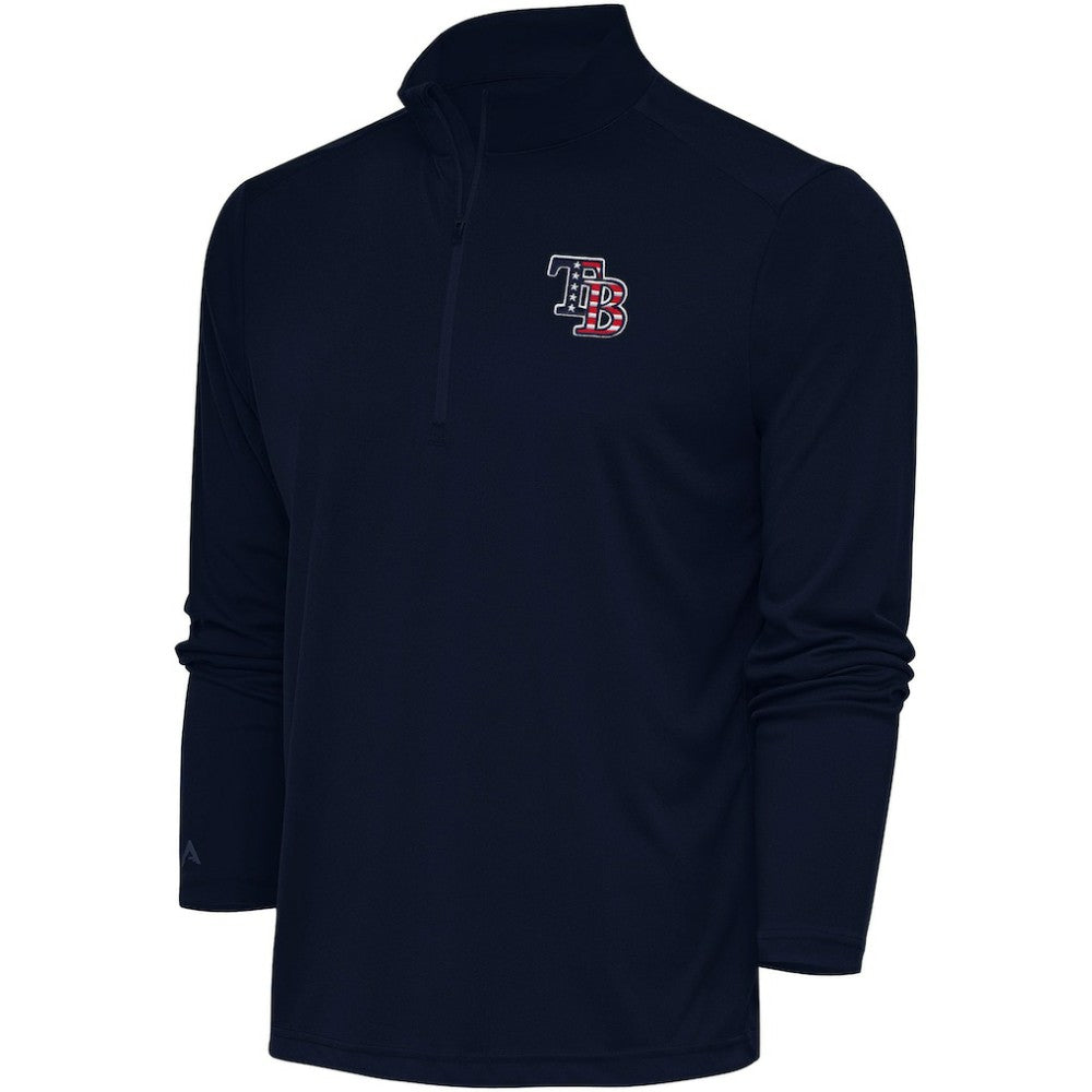Tampa Bay Rays Antigua Patriotic Tribute Quarter-Zip Pullover Top - MLB