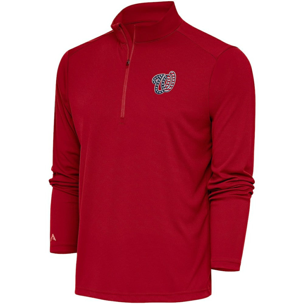 Washington Nationals Antigua Patriotic Tribute Quarter-Zip Pullover Top - MLB