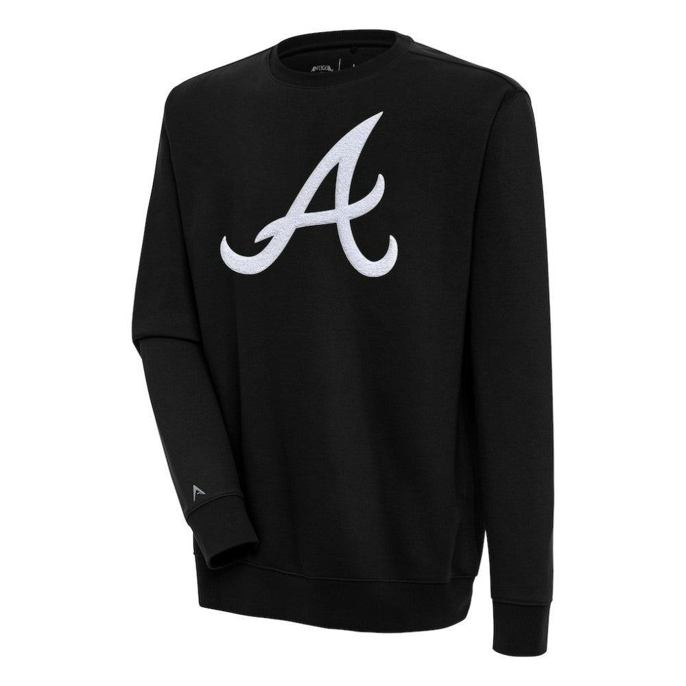 Atlanta Braves Antigua Victory Crewneck Chenille Pullover Sweatshirt - MLB