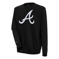 Atlanta Braves Antigua Victory Crewneck Chenille Pullover Sweatshirt - MLB