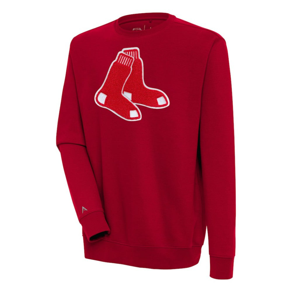 Boston Red Sox Antigua Victory Crewneck Chenille Pullover Sweatshirt - MLB