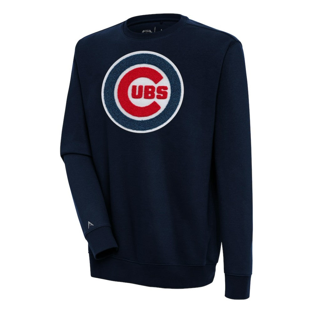 Chicago Cubs Antigua Victory Crewneck Chenille Pullover Sweatshirt - MLB
