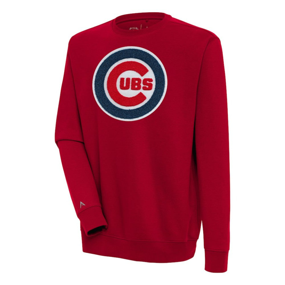 Chicago Cubs Antigua Victory Crewneck Chenille Pullover Sweatshirt - MLB
