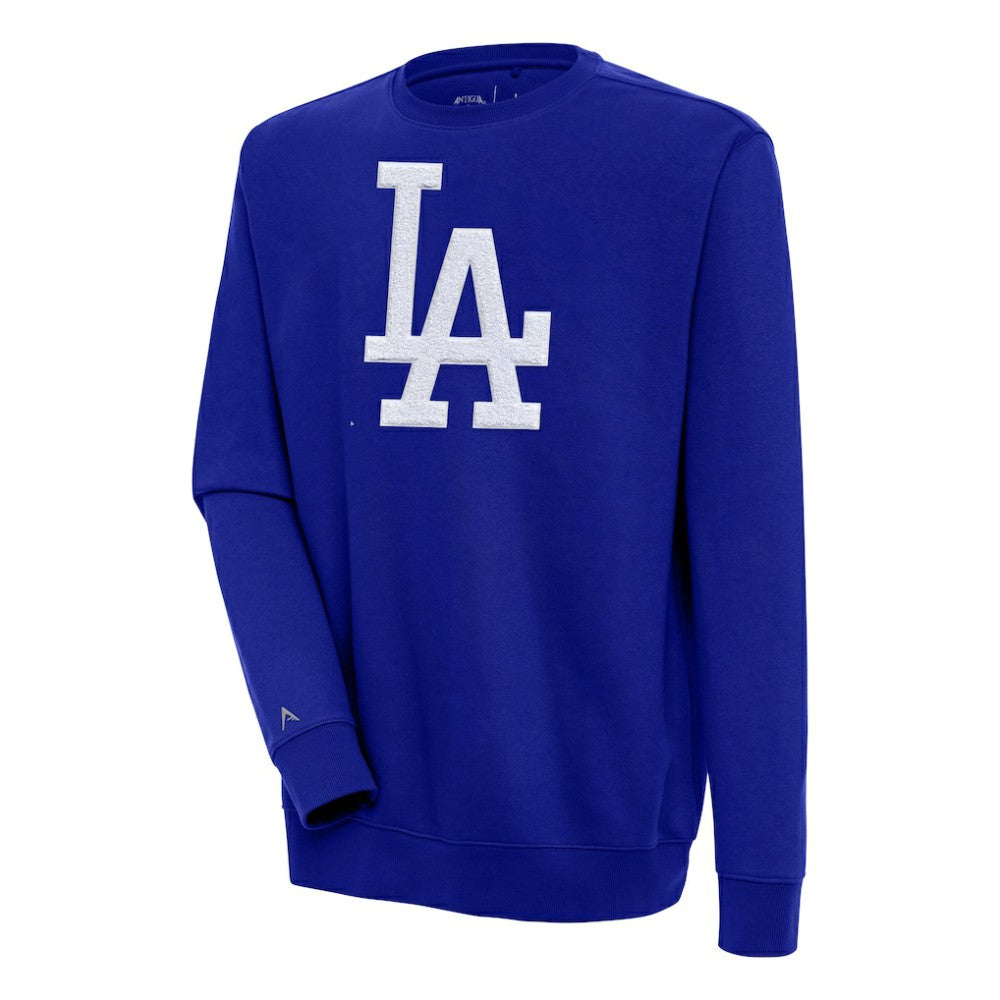 Los Angeles Dodgers Antigua Victory Crewneck Chenille Pullover Sweatshirt - MLB