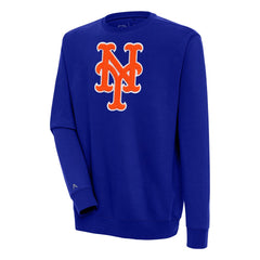 New York Mets Antigua Victory Crewneck Chenille Pullover Sweatshirt - MLB