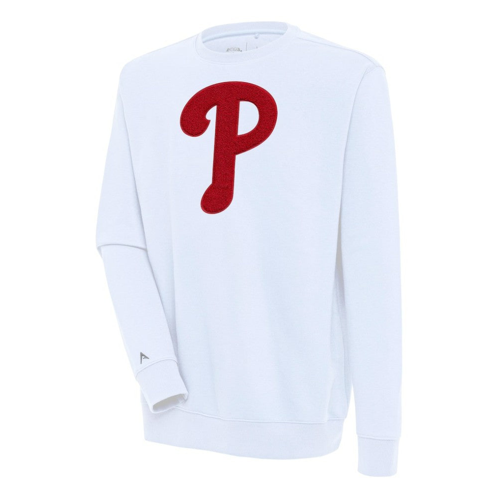 Philadelphia Phillies Antigua Victory Crewneck Chenille Pullover Sweatshirt - MLB