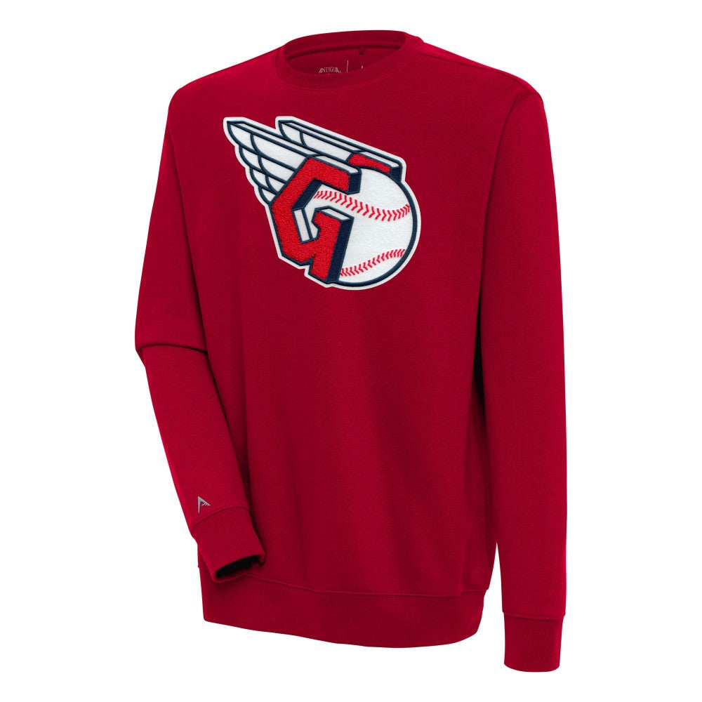 Cleveland Guardians Antigua Victory Crewneck Chenille Pullover Sweatshirt - MLB