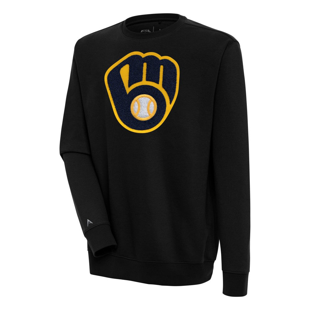 Milwaukee Brewers Antigua Victory Crewneck Chenille Pullover Sweatshirt - MLB