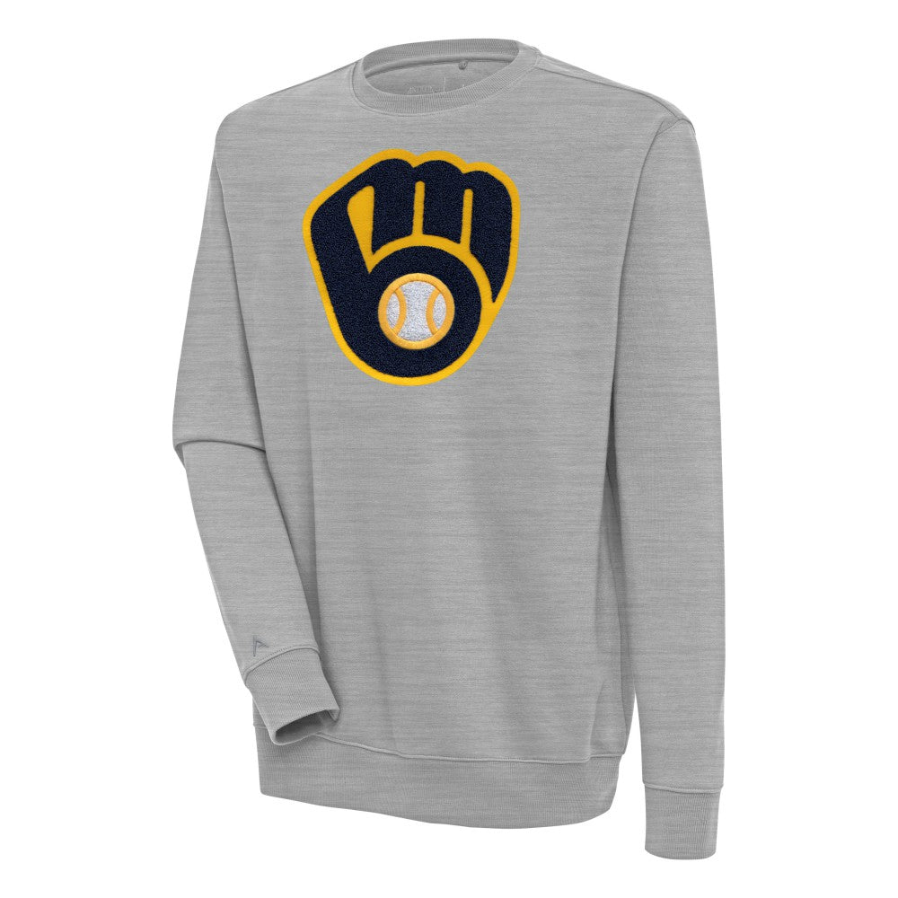 Milwaukee Brewers Antigua Victory Crewneck Chenille Pullover Sweatshirt - MLB