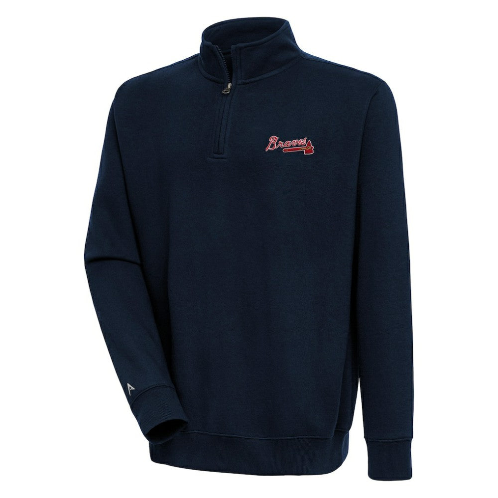 Atlanta Braves Antigua Victory Quarter-Zip Pullover Top - MLB
