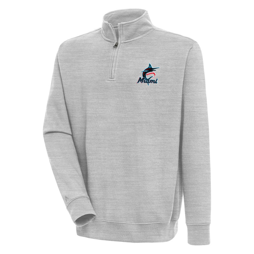 Miami Marlins Antigua Victory Quarter-Zip Pullover Top - MLB