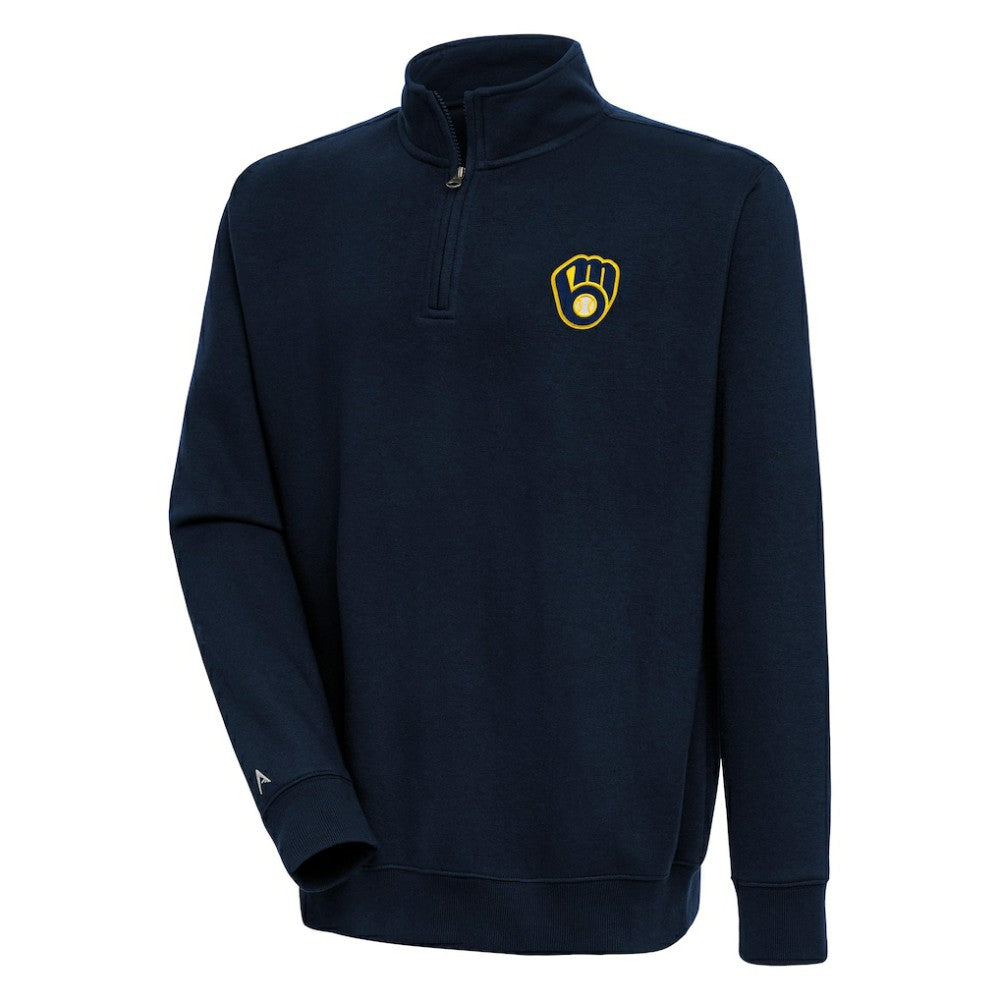 Milwaukee Brewers Antigua Victory Quarter-Zip Pullover Top - MLB