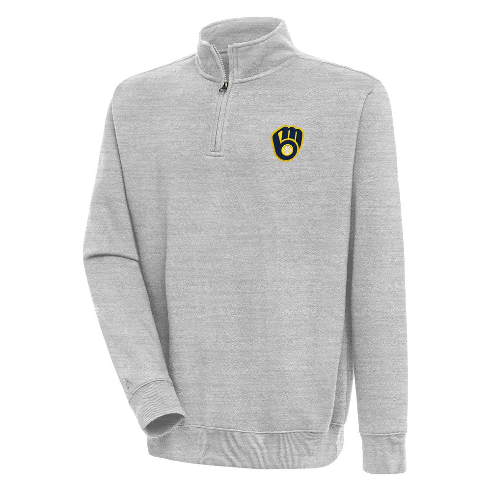 Milwaukee Brewers Antigua Victory Quarter-Zip Pullover Top - MLB