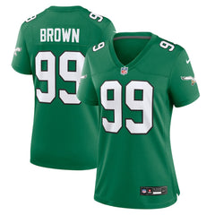 Jerome Brown Philadelphia Eagles Women's Alternate Game Jersey Kelly Green | Nike for Sale