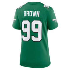 Jerome Brown Philadelphia Eagles Women's Alternate Game Jersey Kelly Green | Nike for Sale