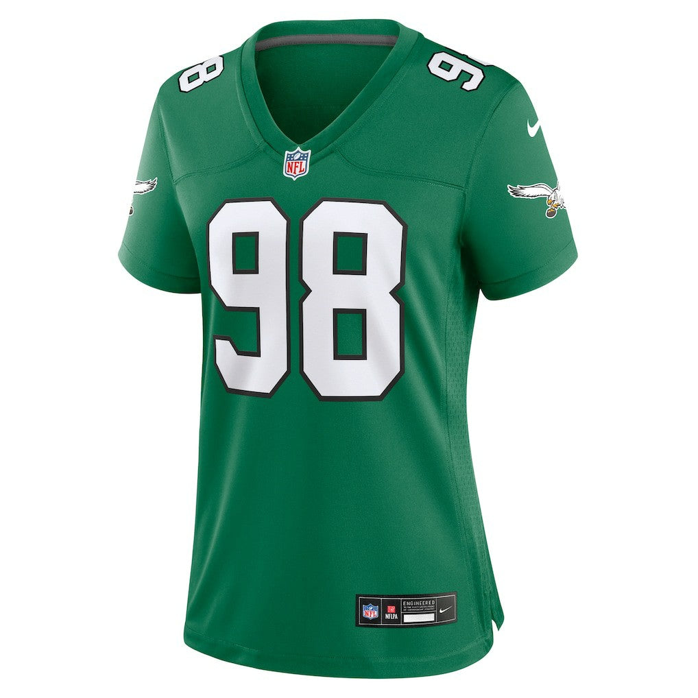 Jalen Carter Philadelphia Eagles Women's Alternate Game Jersey Kelly Green | Nike for Sale