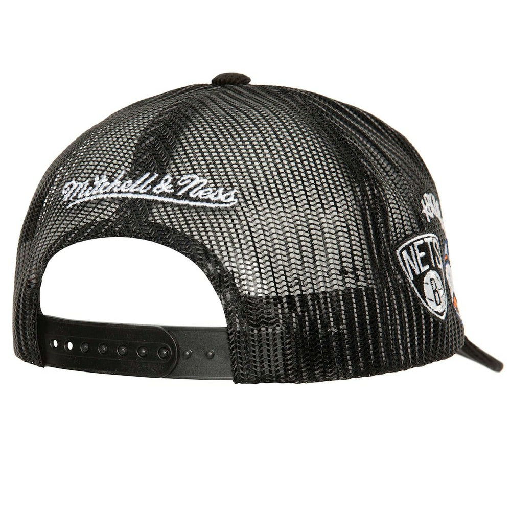 Brooklyn Nets Times Up Classic Script Cord Trucker Hat Black - NBA