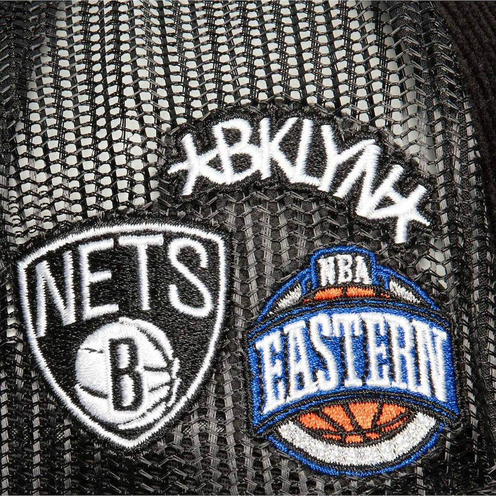 Brooklyn Nets Times Up Classic Script Cord Trucker Hat Black - NBA
