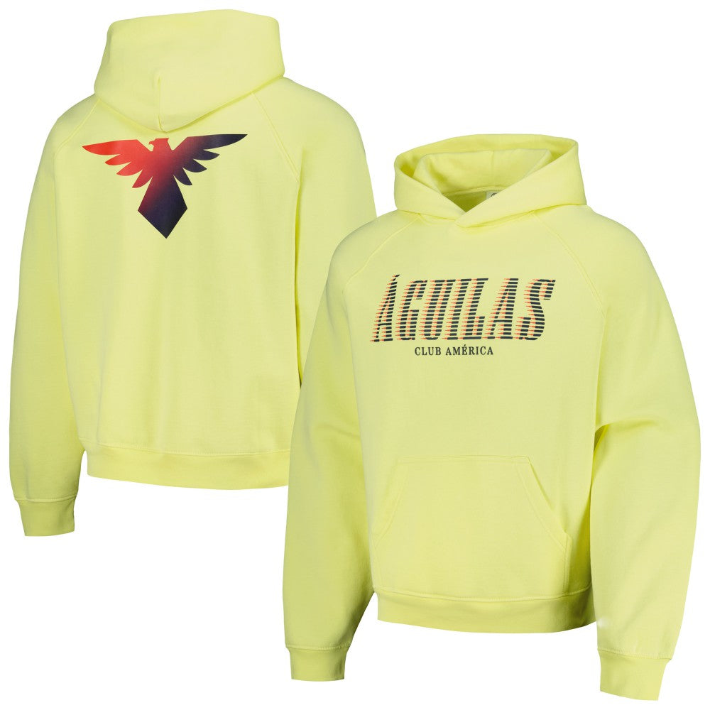 Club America Team Oversized Raglan Pullover Hoodie Yellow - FIFA World CUP