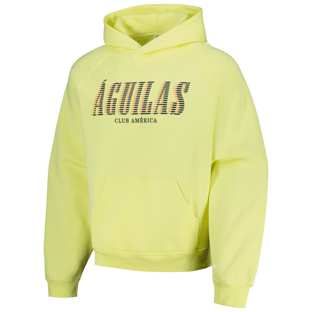 Club America Team Oversized Raglan Pullover Hoodie Yellow - FIFA World CUP