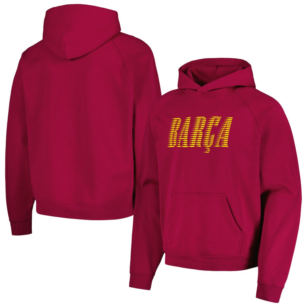 Barcelona Team Oversized Raglan Pullover Hoodie Red - FIFA World CUP