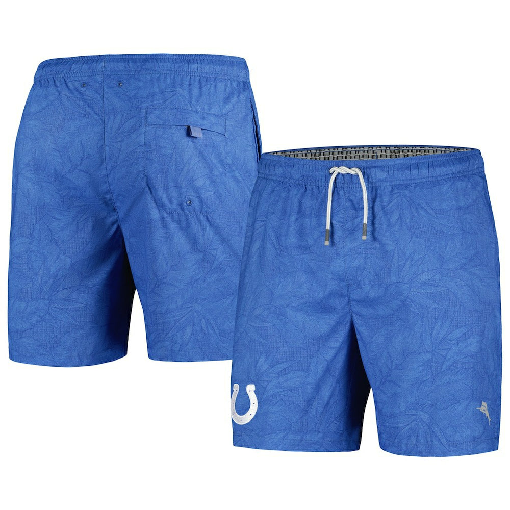 Indianapolis Colts Naples Layered Leaves Swim Trunks Royal | Tommy Bahama