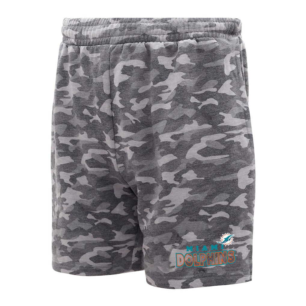 Miami Dolphins Concepts Sport Biscayne Camo Shorts Charcoal | NFL