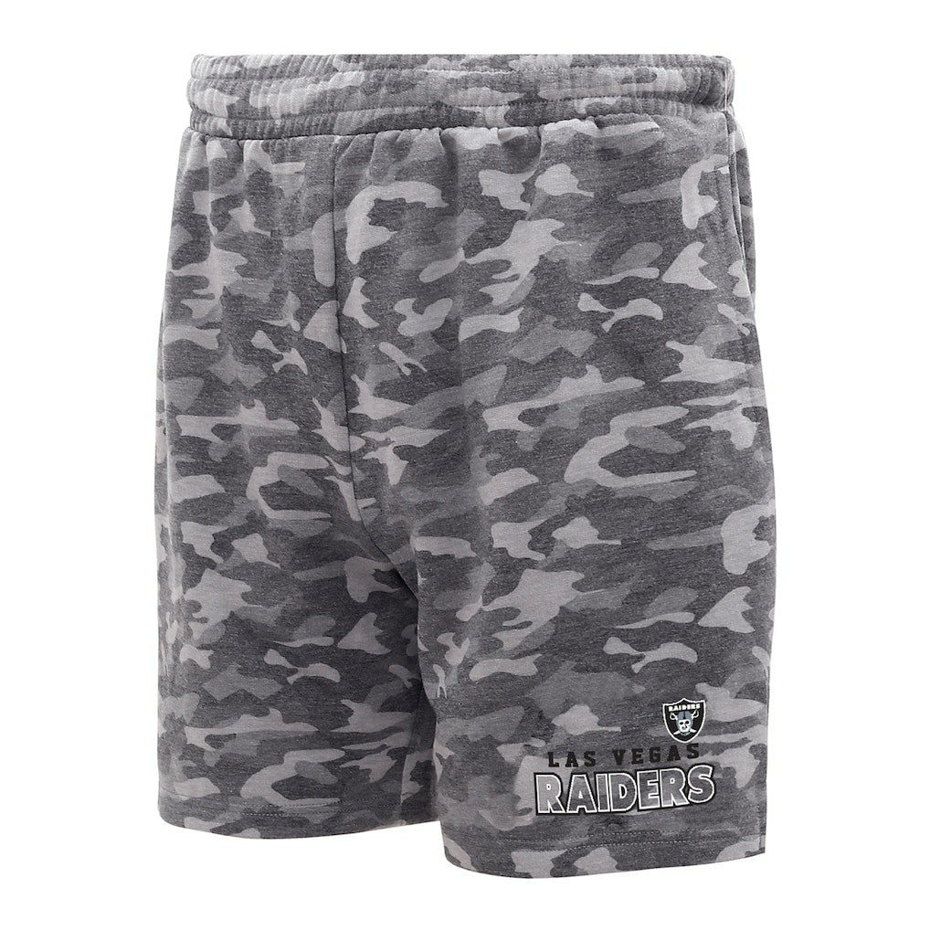 Las Vegas Raiders Concepts Sport Biscayne Camo Shorts Charcoal | NFL