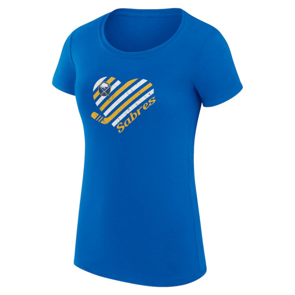 Buffalo Sabres G-III 4Her by Carl Banks Women's Super-Slim Fit Lightweight Heart T-Shirt - Royal - NHL