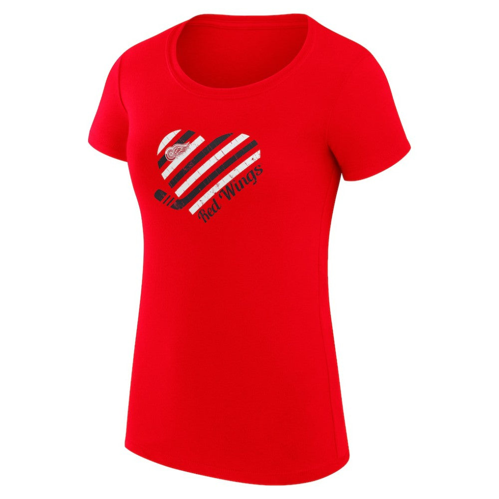Detroit Red Wings G-III 4Her by Carl Banks Women's Super-Slim Fit Lightweight Heart T-Shirt - Red - NHL