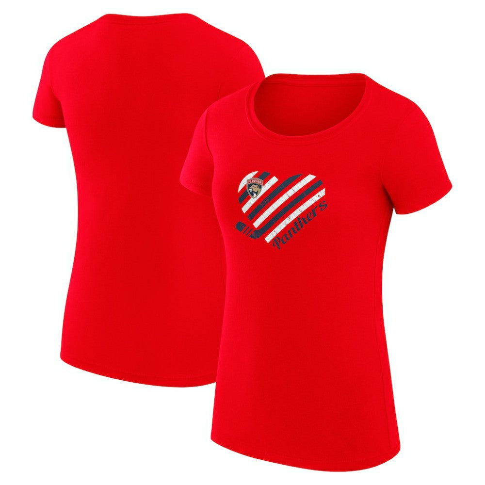 Florida Panthers G-III 4Her by Carl Banks Women's Super-Slim Fit Lightweight Heart T-Shirt - Red - NHL