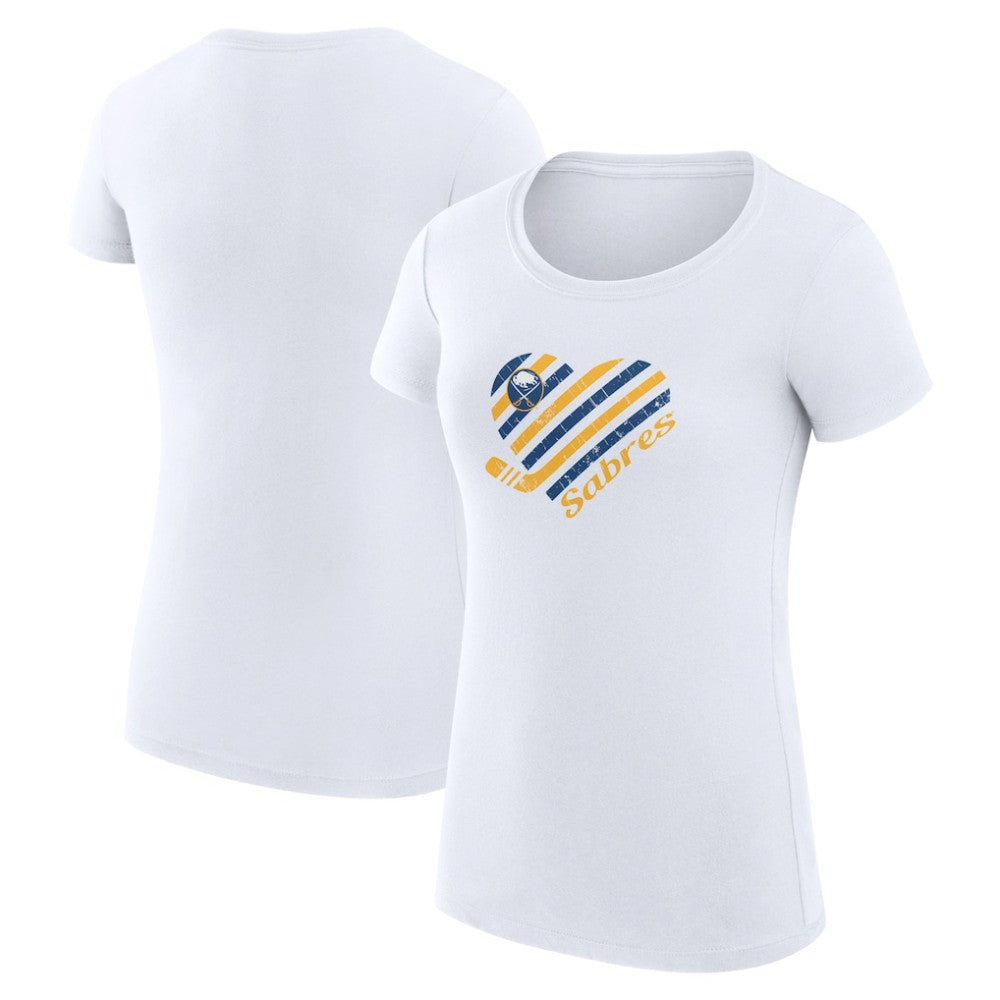 Buffalo Sabres G-III 4Her by Carl Banks Women's Super-Slim Fit Lightweight Heart T-Shirt - White - NHL