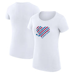 Colorado Avalanche G-III 4Her by Carl Banks Women's Super-Slim Fit Lightweight Heart T-Shirt - White - NHL