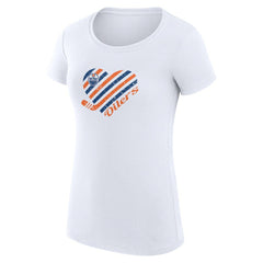 Edmonton Oilers G-III 4Her by Carl Banks Women's Super-Slim Fit Lightweight Heart T-Shirt - White - NHL