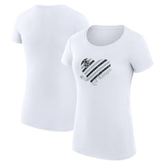 Los Angeles Kings G-III 4Her by Carl Banks Women's Super-Slim Fit Lightweight Heart T-Shirt - White - NHL