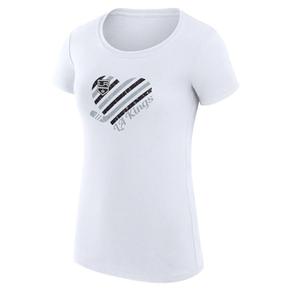Los Angeles Kings G-III 4Her by Carl Banks Women's Super-Slim Fit Lightweight Heart T-Shirt - White - NHL