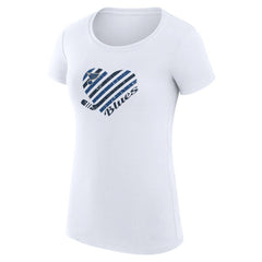 St. Louis Blues G-III 4Her by Carl Banks Women's Super-Slim Fit Lightweight Heart T-Shirt - White - NHL