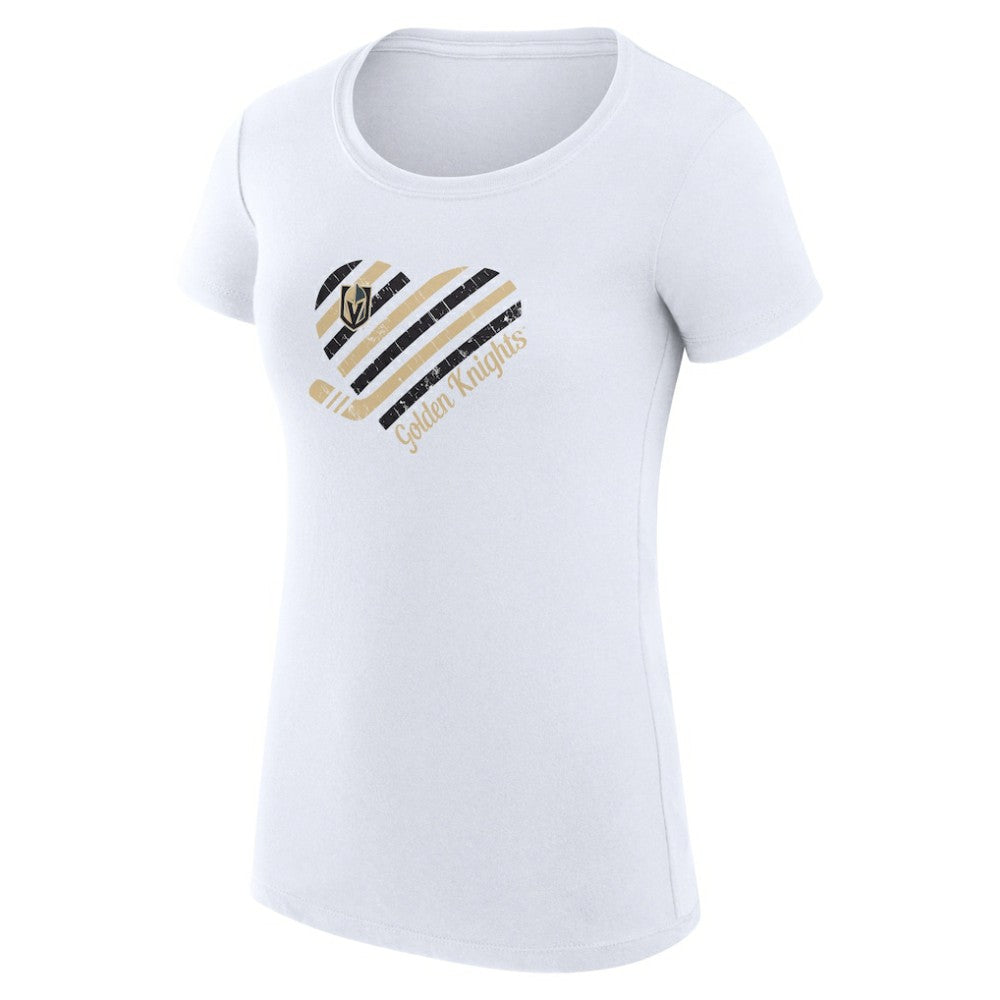 Vegas Golden Knights G-III 4Her by Carl Banks Women's Super-Slim Fit Lightweight Heart T-Shirt - White - NHL