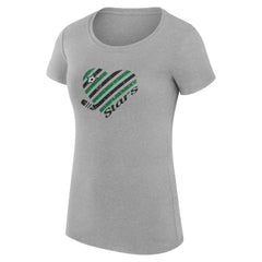 Dallas Stars G-III 4Her by Carl Banks Women's Super-Slim Fit Lightweight Heart T-Shirt - Heather Gray - NHL