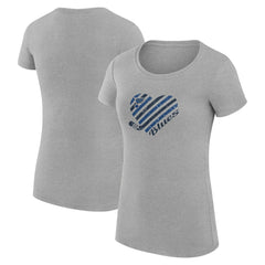 St. Louis Blues G-III 4Her by Carl Banks Women's Super-Slim Fit Lightweight Heart T-Shirt - Heather Gray - NHL