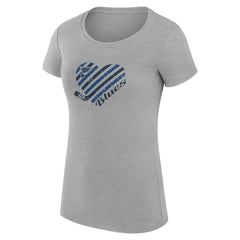 St. Louis Blues G-III 4Her by Carl Banks Women's Super-Slim Fit Lightweight Heart T-Shirt - Heather Gray - NHL