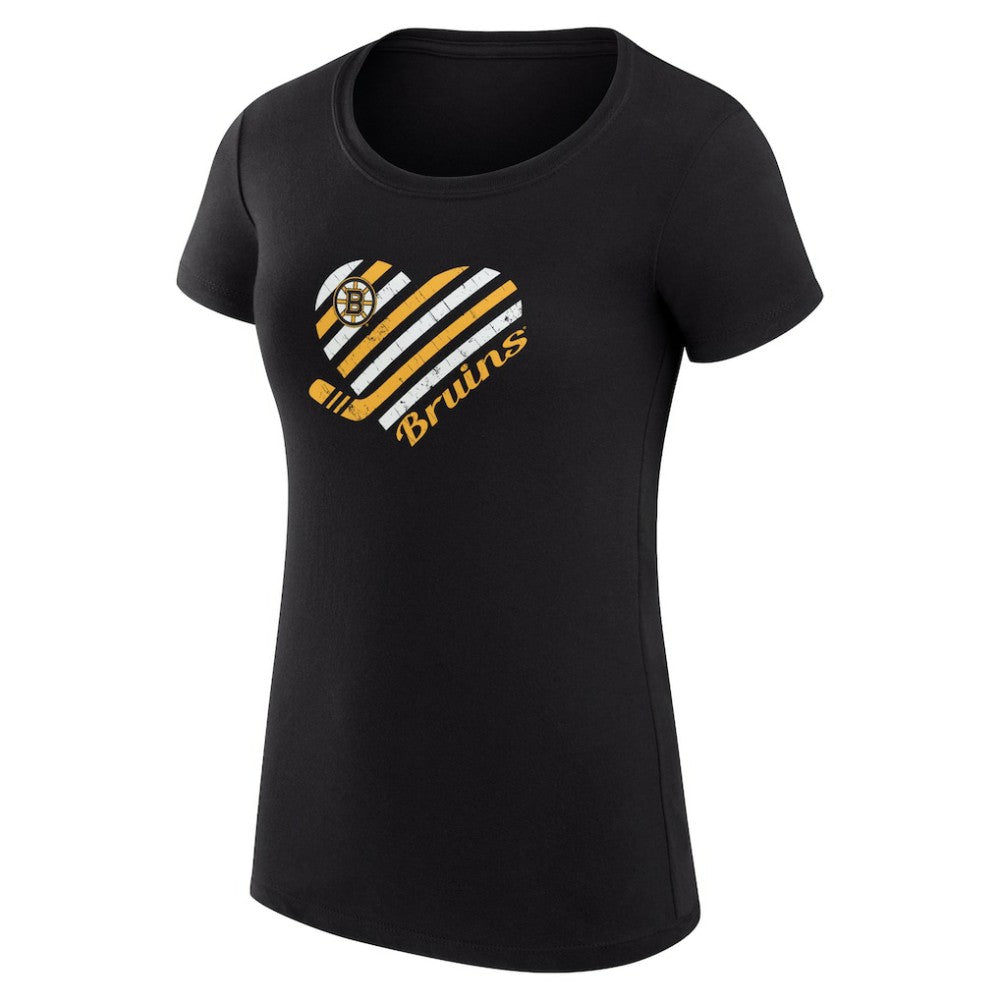 Boston Bruins G-III 4Her by Carl Banks Women's Super-Slim Fit Lightweight Heart T-Shirt - Black - NHL