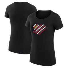 Chicago Blackhawks G-III 4Her by Carl Banks Women's Super-Slim Fit Lightweight Heart T-Shirt - Black - NHL